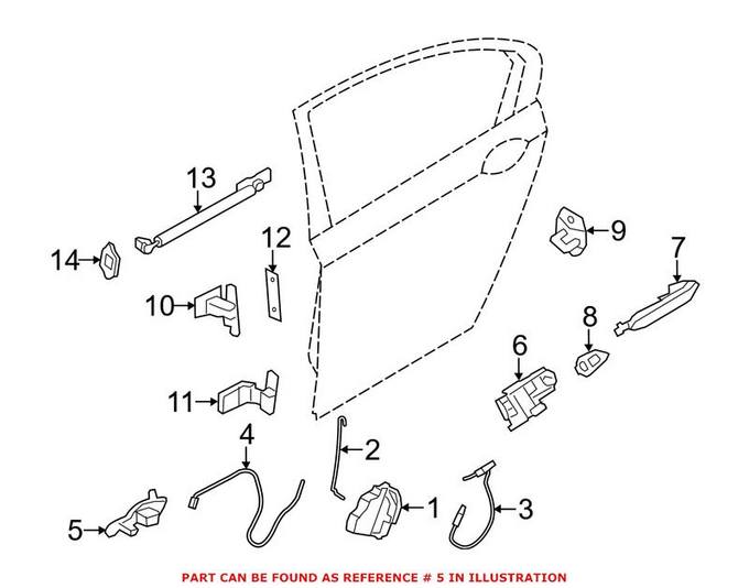 BMW Interior Door Handle = Rear Passenger Side Inner 51229116344